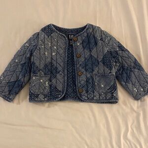 GAP baby Denim Blue Quilted Jacket